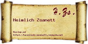Heimlich Zsanett névjegykártya